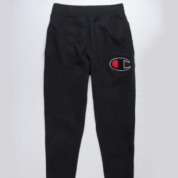 Champion Reverse Weave Big Logo Black Women’s Sweatpants - Picture 2 of 2